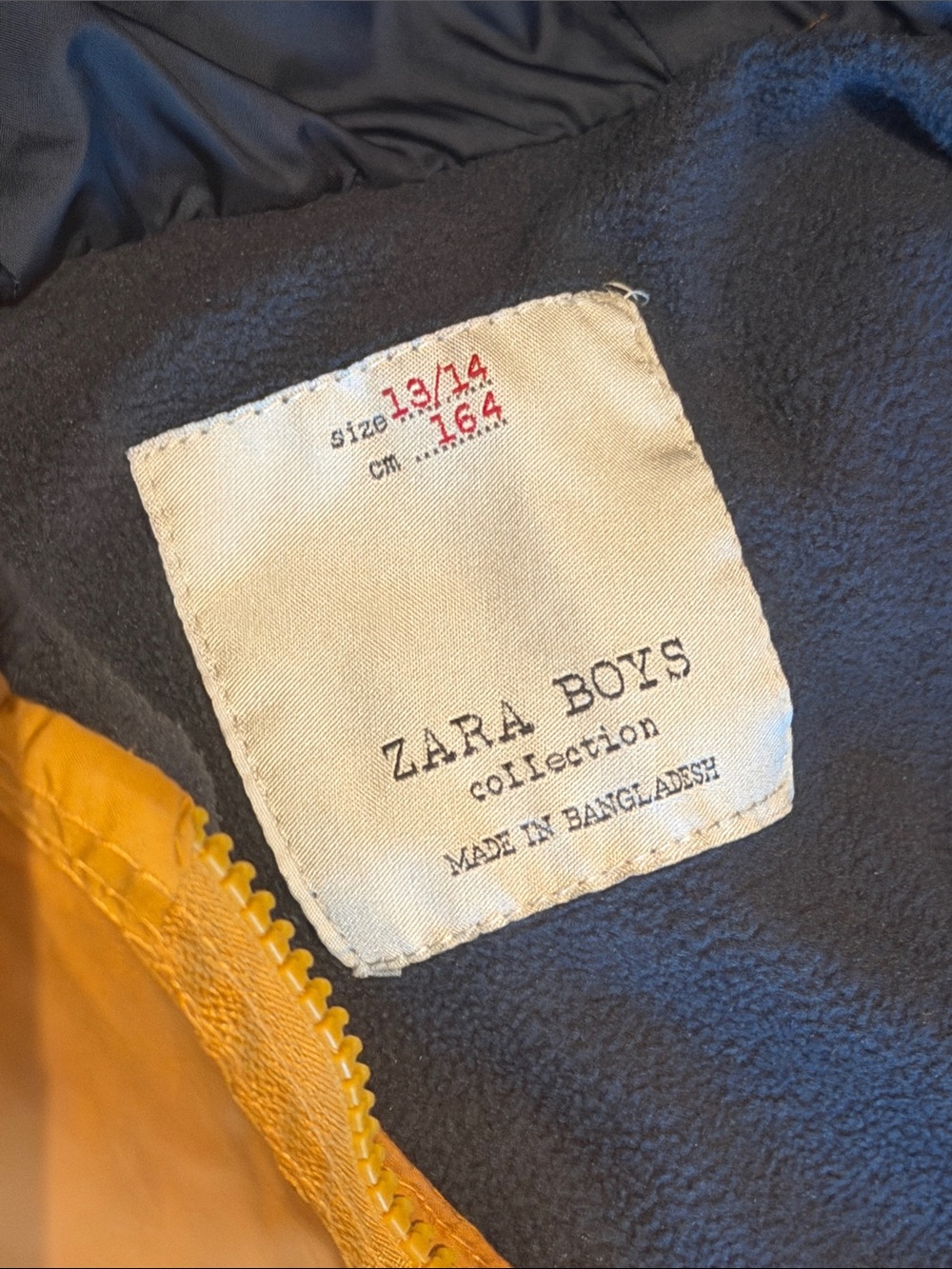 ZARA BOYS collection ~ Kids ~ Hooded Puffer Jacket ~ Mustard ~ 13/14 - Picture 2 of 16